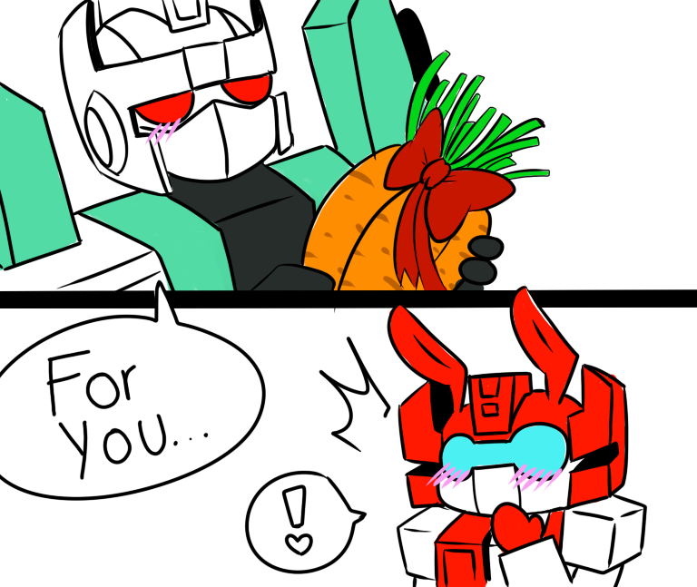 thyopticsx2's tweet photo. way to a bunny's heart <3 maybe should have made energon carrots XD #sixaid #maccadams https://t.co/HSYUVNKY2h