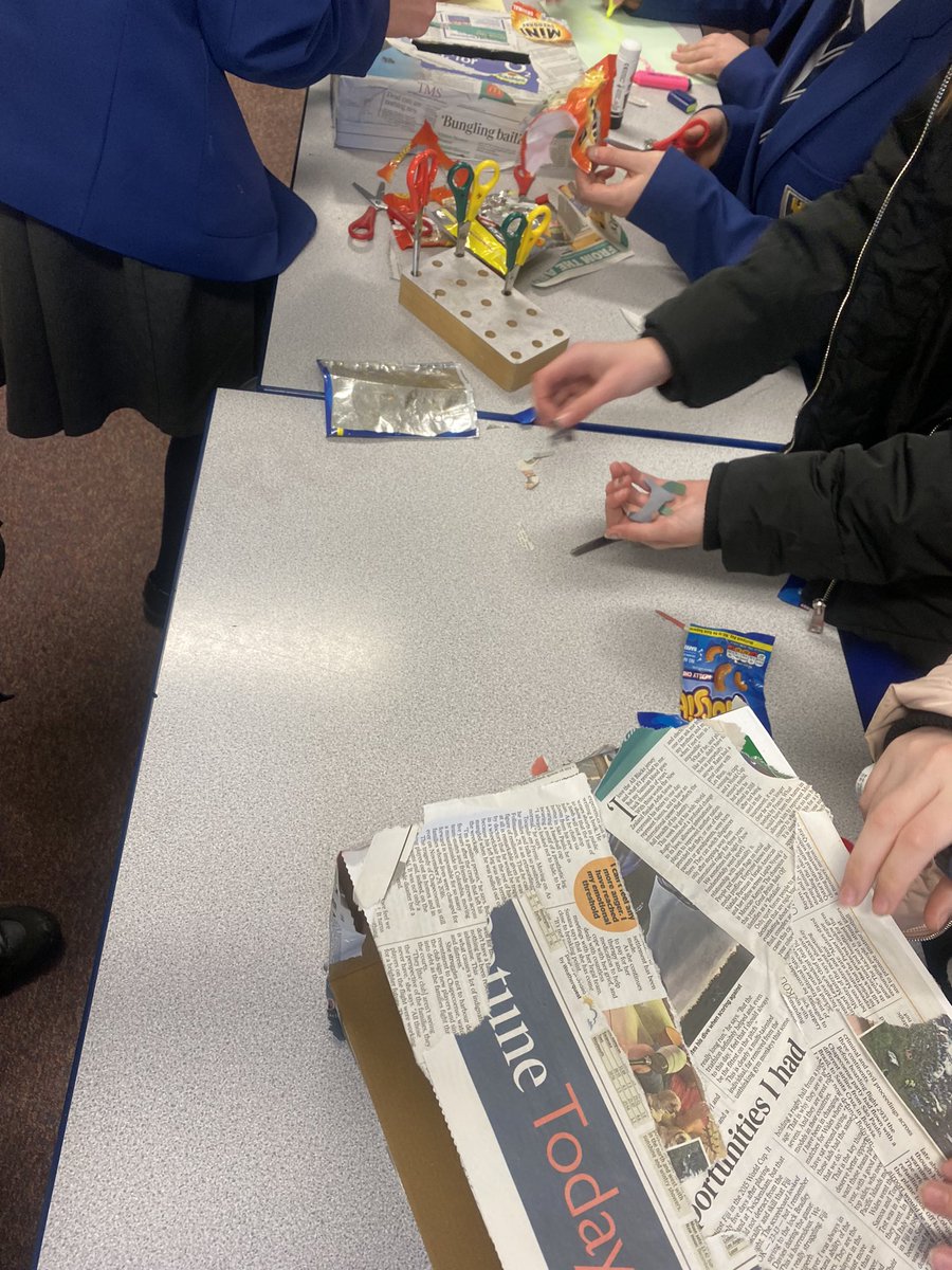 Today we have been making a crisp packet recycling bin! We want to encourage the pupils at <a href="/CastleNewnham/">Castle Newnham</a> to recycle their crisp packets once they have finished with them!