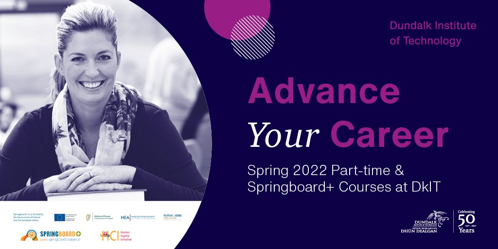 DkIT_ie's tweet photo. 2022-New Year and a New You? Part-Time courses available across different areas including some Springboard+ funded courses. Only a few days left to apply for this next batch of courses so don’t delay.
#StudyPartTime #DkITPartTime #AdvanceYourCareer https://t.co/GC0EydkYR5