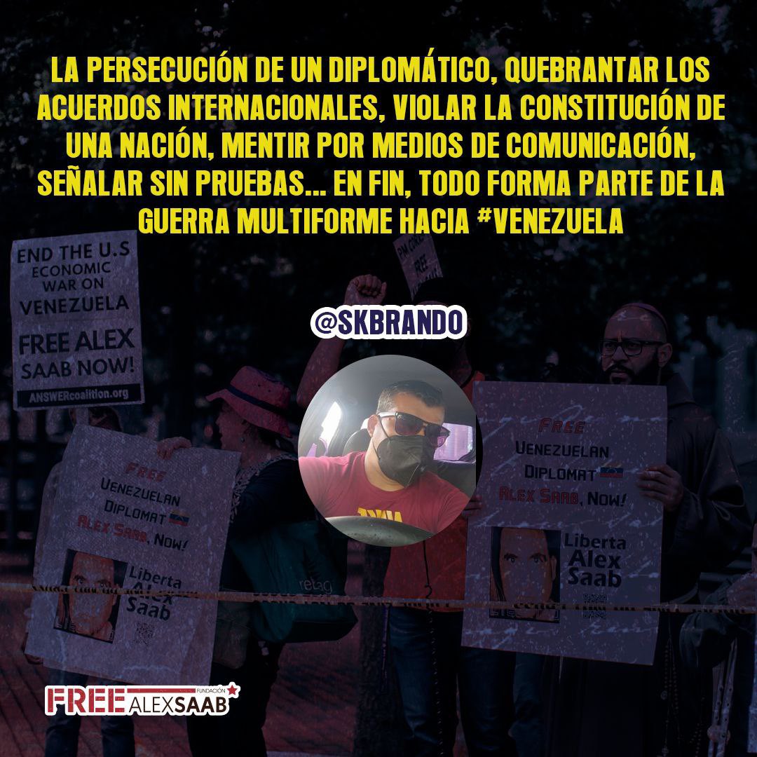 “The persecution of a diplomat, breaking international agreements, violating the constitution of a nation, lying through the media, pointing out without evidence... in short, everything is part of the multiform war against Venezuela.” @SkBrando 

@UN @POTUS
#LaDerechaMiente Bama