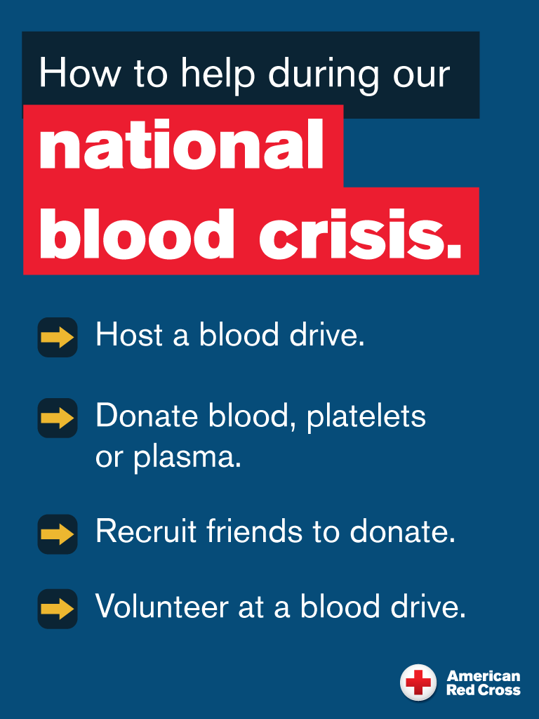 Give blood with the Red Cross during National Volunteer Month