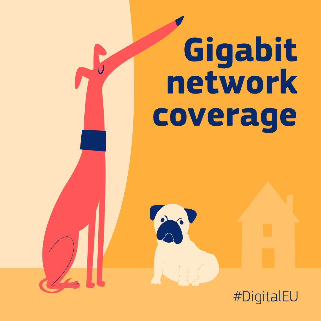 DigitalEU's tweet photo. #DigitalDecade target 2⃣

📡Staying connected is a vital part of our lives. 

🏡One of the 🇪🇺’s goals is to have gigabit connectivity by 2030 in every household.

Discover more 👇