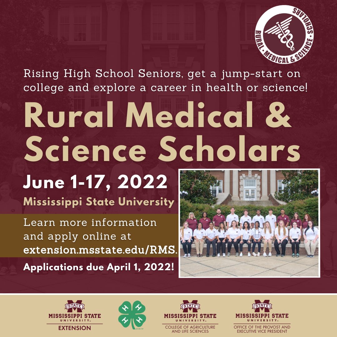 Attention current High School Juniors…see opportunity below! Share with friends and colleagues! <a href="/msstate_news/">Mississippi State Newsroom</a> <a href="/msstate/">Mississippi State</a> <a href="/MSMA1/">MS State Med Assn</a>