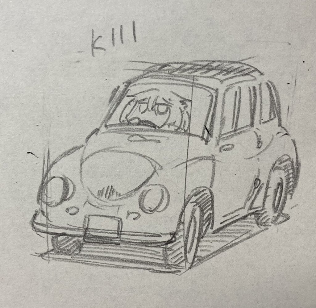 これは5分くらいで描いたスバル360みたいなモノ 