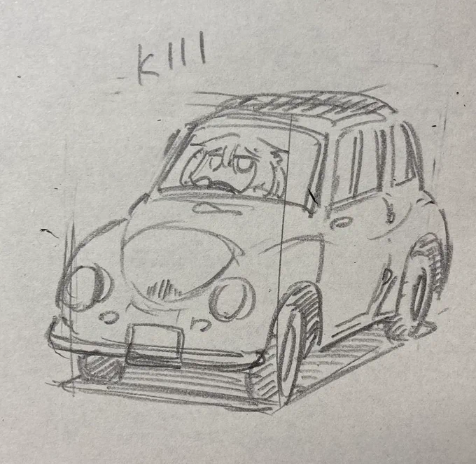 これは5分くらいで描いたスバル360みたいなモノ 