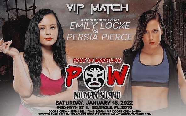 powrestlingllc's tweet photo. #POWVIPExclusive matches @KrazyKelsey1 vs #EmilyLocke and #VHS vs #NoahVeil
#POW18 #NoMansLand Saturday January 15th 5:00pm at the Seminole Recreation Center in Seminole FL.
Tickets on sale nowโผ๏ธ https://t.co/hFlKZXH5Du https://t.co/k2WIamSeiR