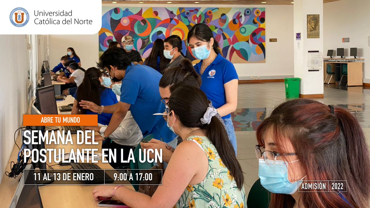 AdmisionUCN's tweet photo. Con gran alegría recibimos a los postulantes en la Biblioteca de la @UCNorte en la Sede #Antofagasta. 

Quienes necesiten una postulación asistida, pueden venir a nuestro campus ubicado en Avenida Angamos 0610.

¡Te acompañamos en la Semana del Postulante en la UCN! 📚 https://t.co/QryTjt4y0n