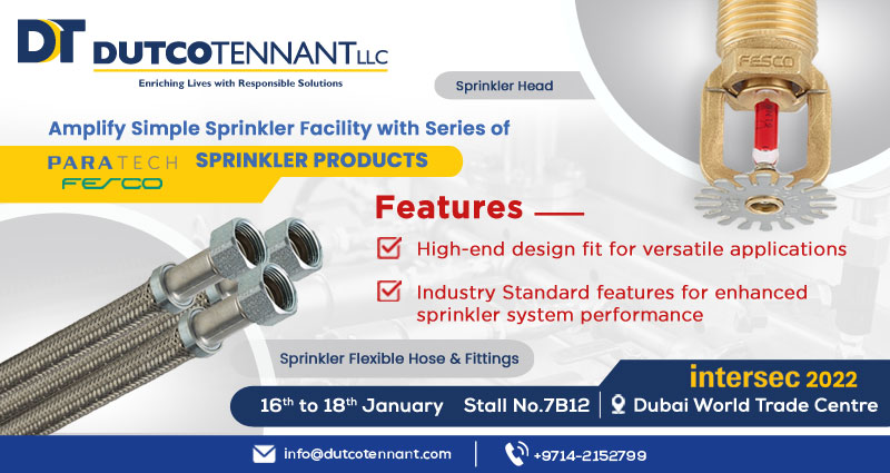 Dutcotennant's tweet image. #PARATECH specialises in fire products that are aimed to maintain a stellar quality system.  So, what are you waiting for? Make a stop at our exhibit in #Intersec 2022. Free registration bit.ly/3zVzD57 
#DutcoTennantLLC