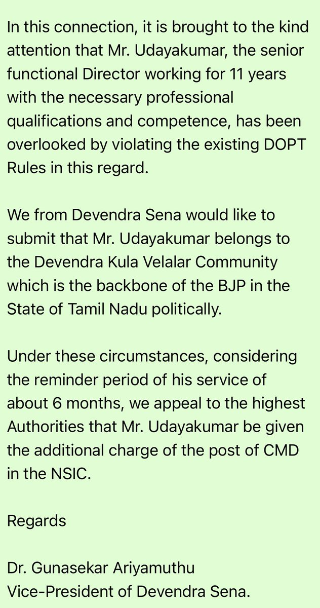 VIJAYKabilan12's tweet photo. Please considered for our humble request 🙏🏻
எங்களுக்கான பிரதிநுவத்தை தாருங்கள்.#தேவேந்திரகுலவேளாளர் சமுகமே உங்களுக்கு துணைநிற்கிறது 🙏🏻
#DSSCF
@narendramodi @AmitShah @sgurumurthy @annamalai_k
@BJP_Gayathri_R @DrGunasekar1977 @BJP_M_D_Samy @ArunpandianA4
@Baskar_BJPTN https://t.co/DoGN1vAjoi