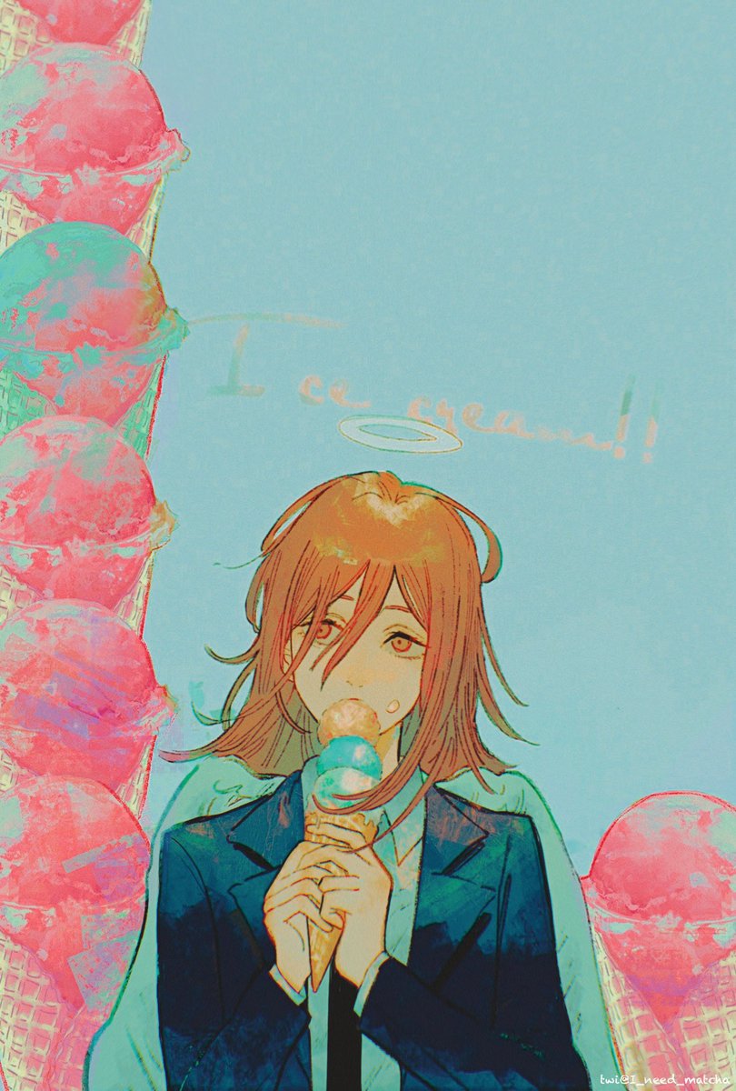 ice cream food 1boy halo necktie ice cream cone solo  illustration images