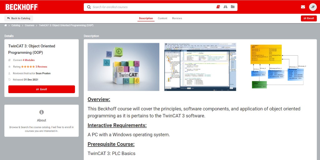 BeckhoffUSA's tweet photo. New e-learning course: Discover the principles, software components and application of object-oriented programming (OOP) in TwinCAT. | Enroll now for free: https://t.co/ZiEZByw2Pt
#Beckhoff #Automation #ObjectOrientedProgramming #TwinCAT #IEC61131-3 #PLCopen https://t.co/dzlr2pNACU