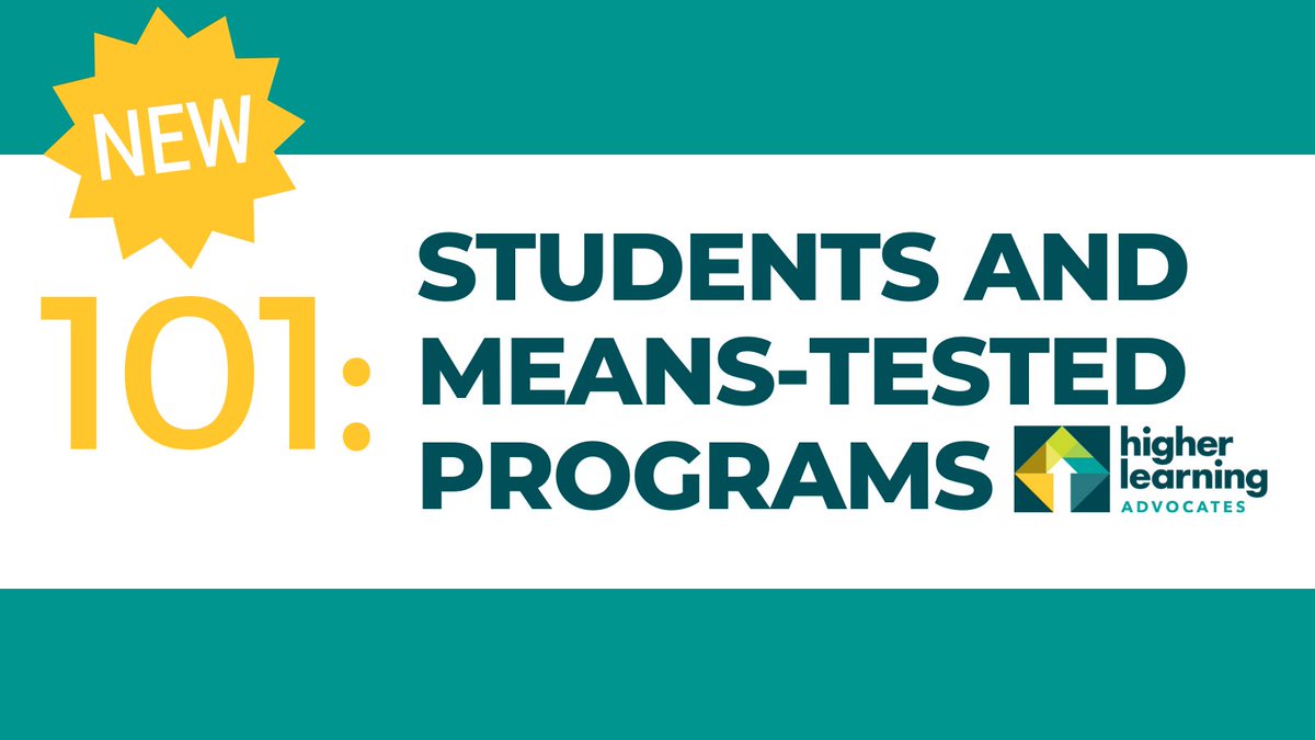 You've likely heard of SNAP, housing vouchers, Medicaid, &amp; TANF. But did you know how complex eligibility rules are for students to access these benefits?

Check out our🆕101 that breaks down 10+ benefit programs &amp; their eligibility rules for students: bit.ly/333HCRd