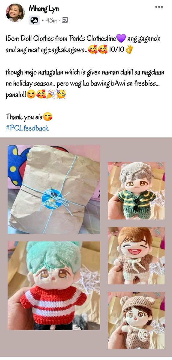 ParkClothesLine's tweet photo. #PCLFeedbacks✨
Thank you for taking note of my crochet skills as clean🥺 https://t.co/1yec4Htgp5