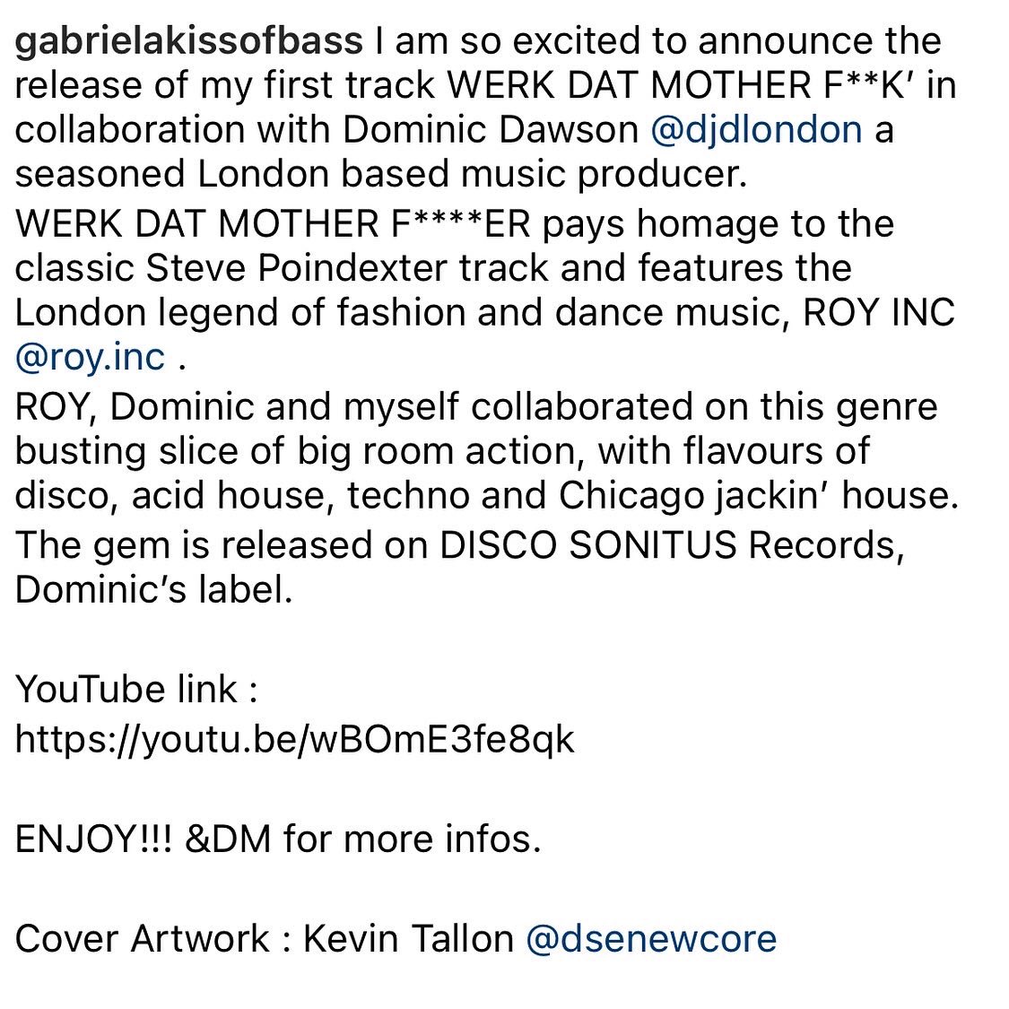 THE BRAND NEW SINGLE RELEASE IS OUT NOW ON YOUTUBE.  .  . 🎧🎧