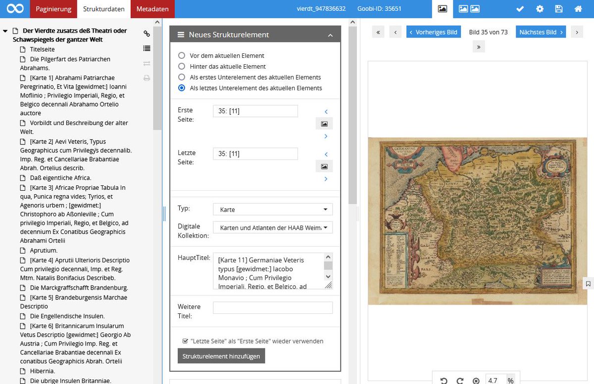 #HAABdigital
Seit 2014 setzen wir die Software @Goobi zur Workflowsteuerung in Digitalisierungsprojekten ein. Hier werden die Digitalisate u.a. mit einem Inhaltsverzeichnis angereichert und für Suchmaschinen sichtbar gemacht.
(6/x)