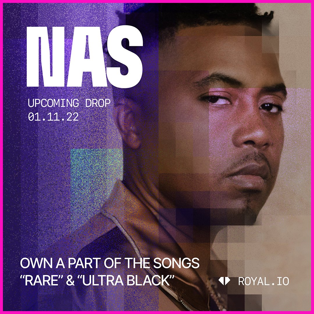 DUIAgency's tweet image. Nasty @Nas teams up with @join_royal to drop a NFT collection that allows the owners of the NFT to own streaming royalty rights for the songs “Ultra Black” and “Rare.”

#cryptocurrency #blockchain #ethereum #martmusicmarketing
duiagency.com/rapper-nas-dro…