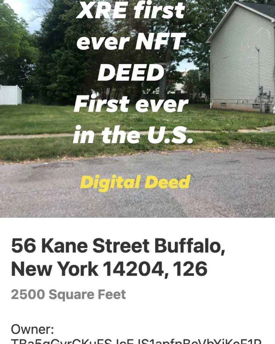 RobertTarquin_'s tweet photo. @garyvee We love #nftdeeds the faster way to buy and sell real estate https://t.co/ujQDoaFtbL