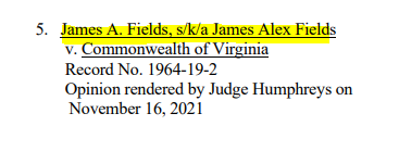 BradKutner's tweet photo. NEW: #UnitetheRight murderer James Fields has appealed his loss at #VACOA, will take evidentiary dispute, including use of Hitler images, #memes, to #SCOVA

My/@CourthouseNews bkg on COA ruling👉https://t.co/Cy24HBWXQ9

List of (not yet granted?) appeals👉https://t.co/zJtiK6SELT https://t.co/91bz29ZJMD