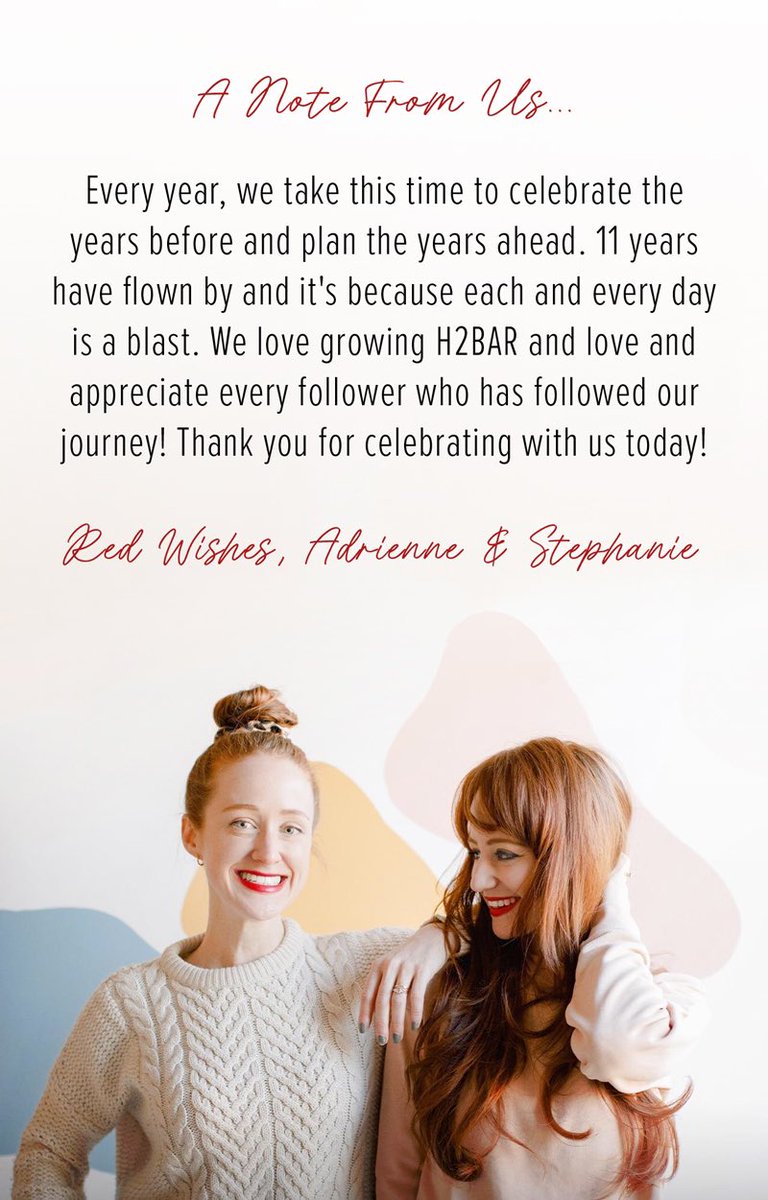 HowToBeARedhead's tweet image. Thank you for 11 fabulous years, #redheads!

Use code: H2BARBDAY for 25% off 🎂 Shop: shop.howtobearedhead.com