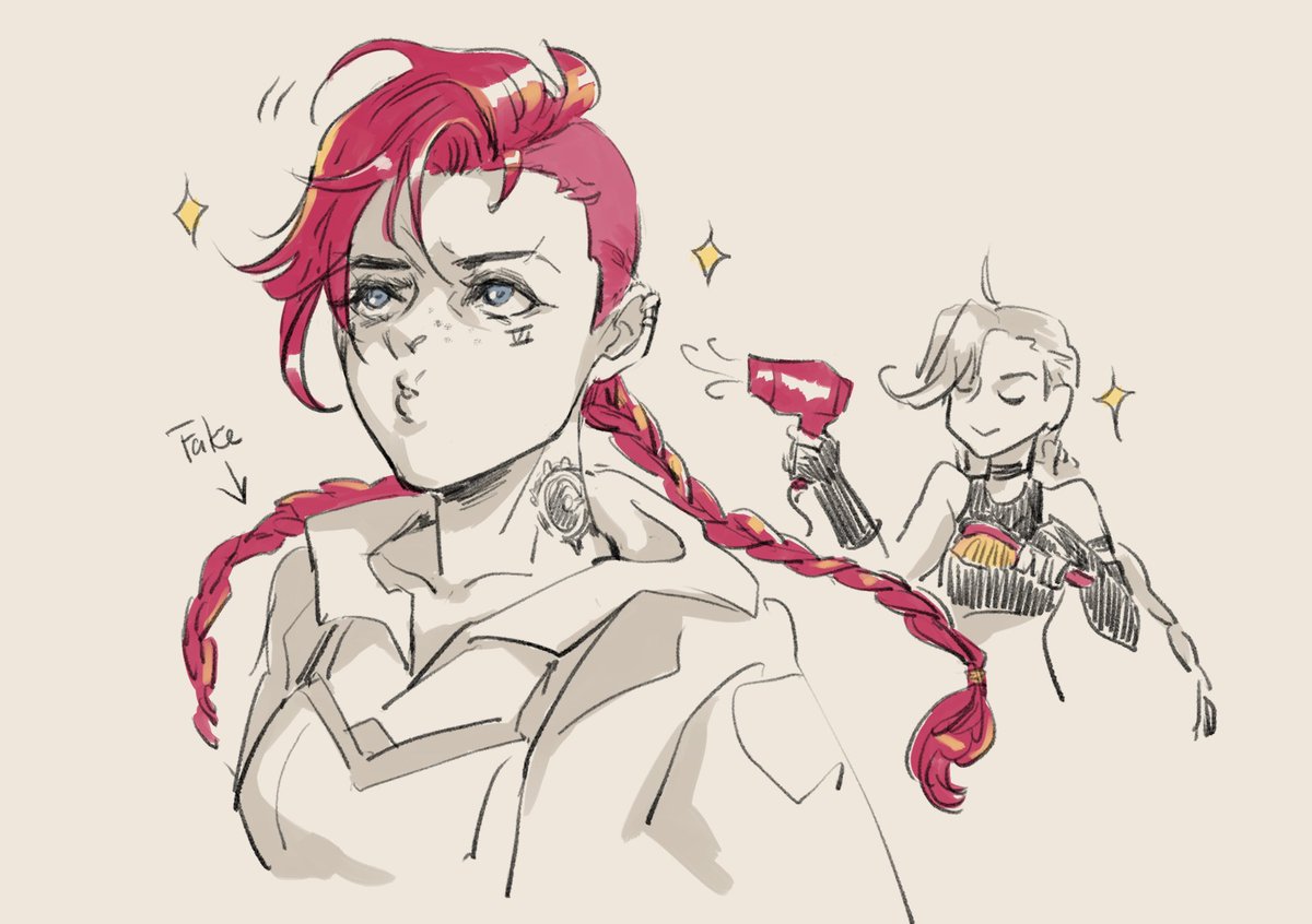SOSOMill's tweet photo. When ppl around U become HAIR STYLIST💇‍♀️
#Vi #arcane https://t.co/Vwpu5eaPXW