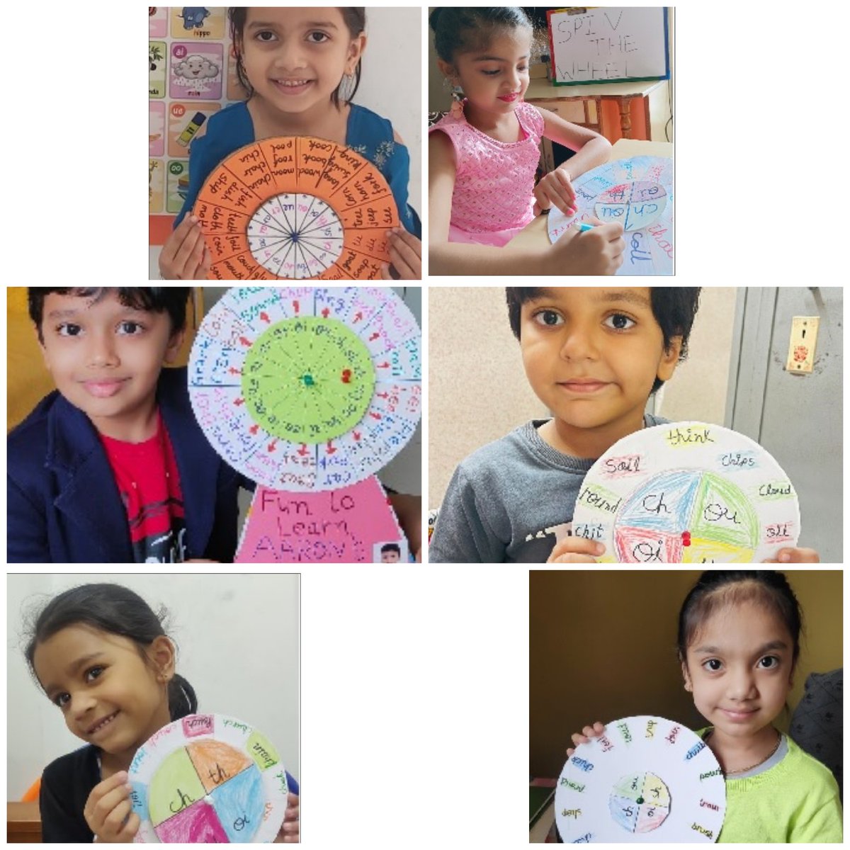 Manjula_Pooja's tweet photo. DPS Bopal, Sr. Kg students created a ‘Spin Wheel’ as a teaching aid for themselves to revise the digraphs learned in the class till date. They were encouraged to use it on a daily basis to revise and reinforce the digraphs.

#spinwheel #digraphs #DPSBopal #kalorex #online #MPS https://t.co/ZsdKDaK7PW