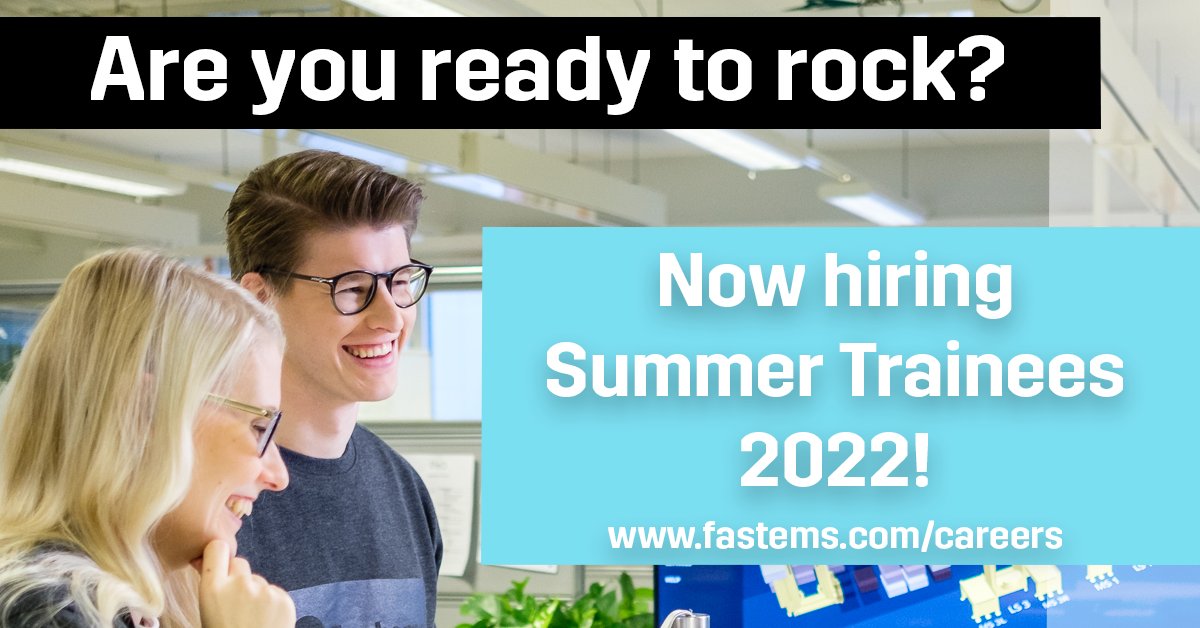 fastems's tweet image. 📣Heads up #students! 📣

We are searching for many new talents to join us in Summer 2022. Join us to become part of our #Fastemsians work community and grow into a future professional. This is your chance to seize the moment and catch your dream summer job!  

#summertrainee2022