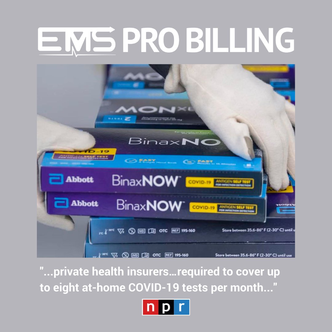 EMSProbilling's tweet photo. How to get insurance to pay for at-home COVID tests, according to the White House
https://t.co/Cu08jwIpnp
#community #insurance #medicalbilling #emsprobilling #emsprobill #revenuemanagementcycle #netprofit #covid #covidnews #covidupdate #covidtest #athomecovidtest https://t.co/G0n5MfC9v1