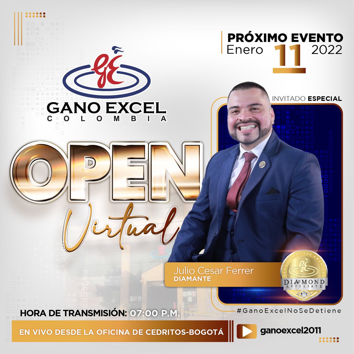 🚨 OPEN VIRTUAL 🚨
.
Acompáñanos HOY MARTES 11 de enero de 2022 a las 7:00 p.m. a nuestro Open Virtual, con la participación de nuestro Diamante Julio Ferrer.
.
.
.
#ganoworld #ganoexcelhqınternational #ganoexcelcolombia 
#familiaganoexcelganoitouch