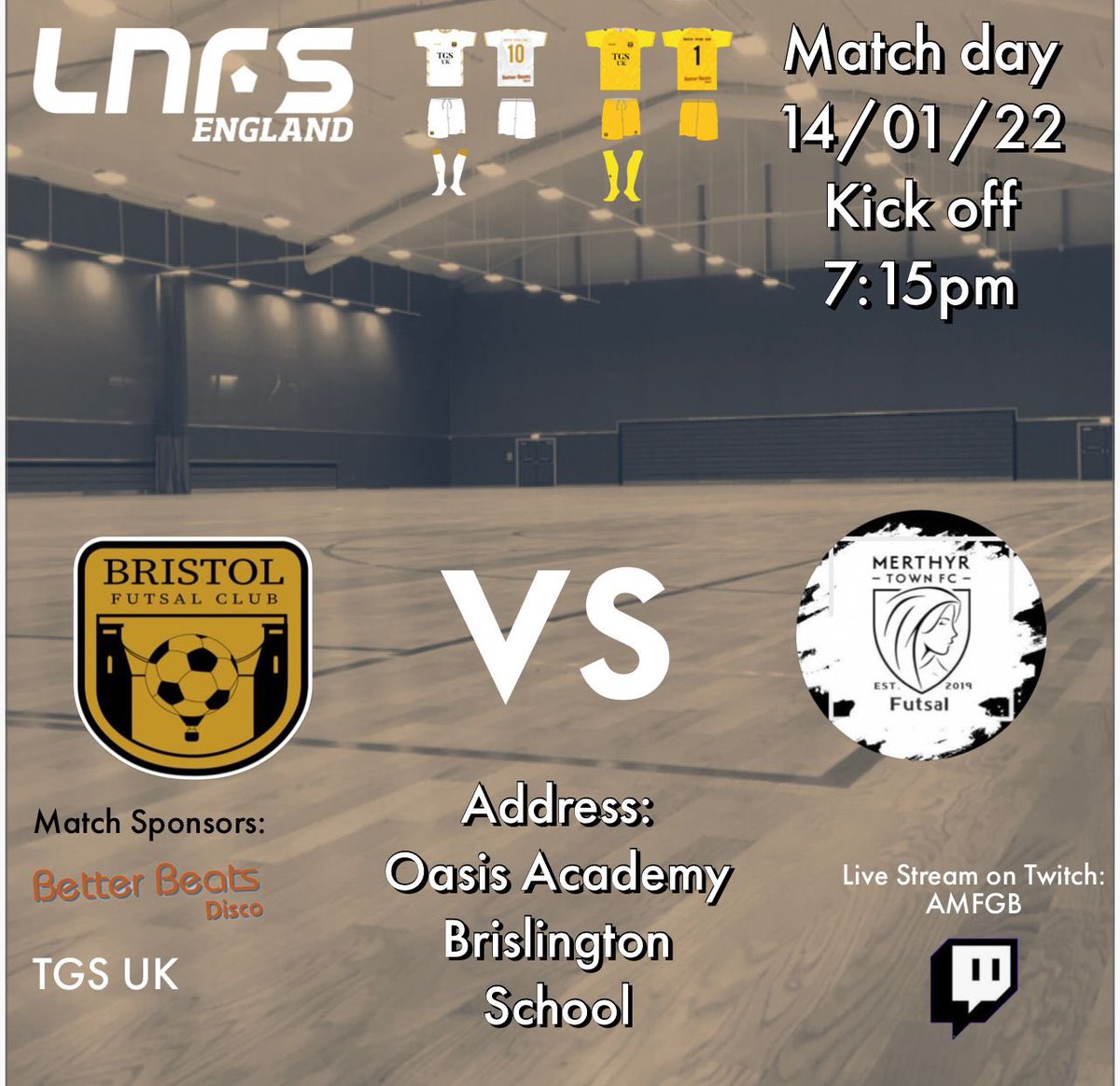 First game of 2022 coming up for the boys on Friday looking to continue there good form into the new year make sure to check out the twitch stream so you don’t miss any of the action 🤩 @LNFSengland <a href="/FMerthyrtownfc/">Merthyr Town FC Futsal</a>
