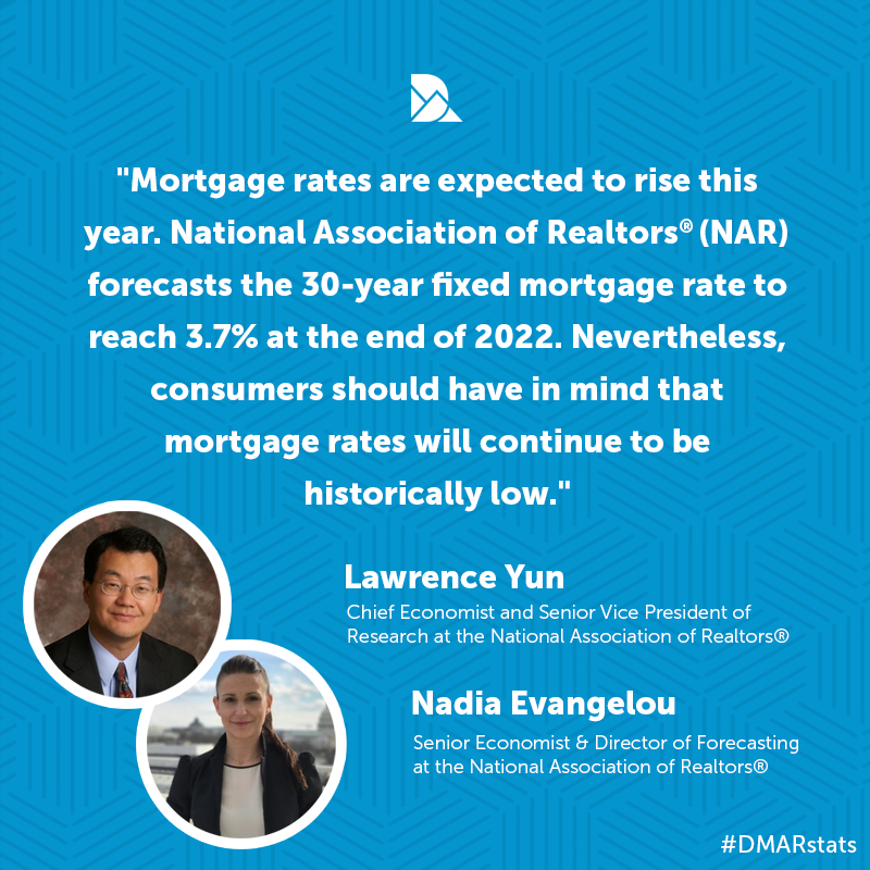 Check out the January Market Trends Report featuring special year-end insights and 2022 predictions from Lawrence Yun, Nadia Evangelou and Steve Danyliw. #DMARstats

Full Report: bit.ly/MTR-1-22