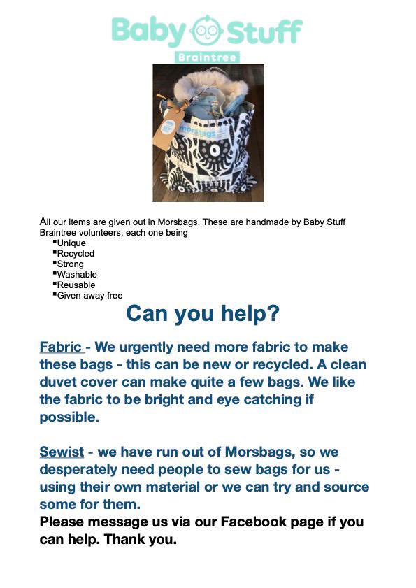 BabyStuffCM7's tweet photo. Making @morsbags for us is a great way to help our charity from the comfort of your home 🪡🧵👶👶👶 https://t.co/RaCg7JRv2o
