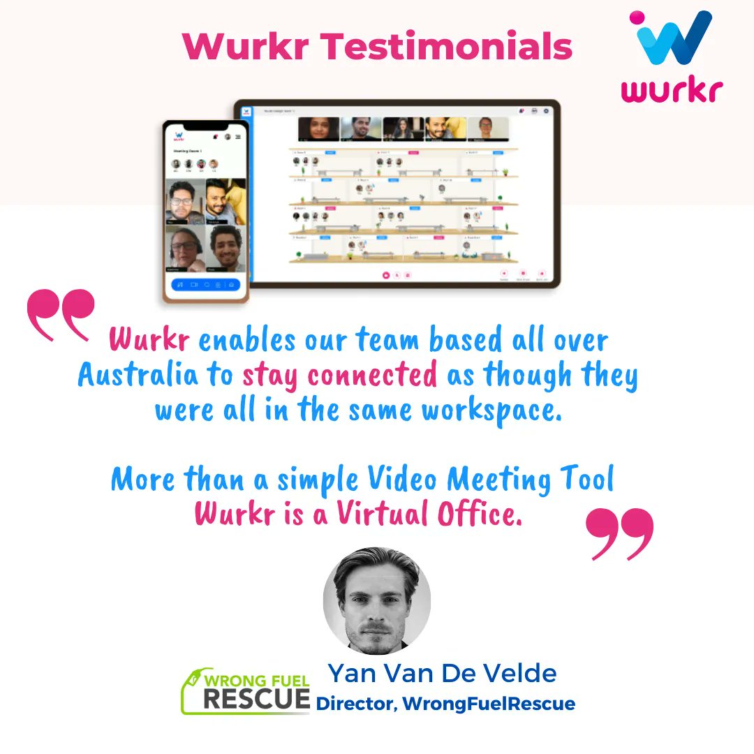 WeAreWurkr's tweet photo. Thank you @WrongFuelRescue for letting us know that @WeAreWurkr has been a great addition to your #DistributedTeam across Australia.
So proud to see #Wurkr make lives easier for both organisations as well as individuals alike!
#WorkingTogetherfromAnywhere #VirtualWorkplace https://t.co/xVitdWsEwI