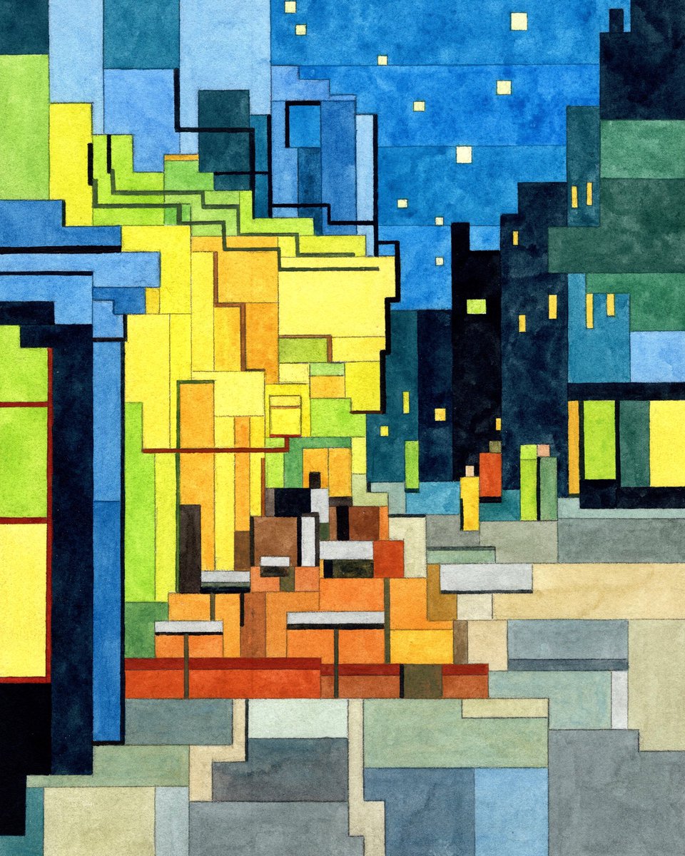 AdamStudioArt's tweet photo. Cafe Terrace at Night (after Van Gogh) Limited edition prints on paper dropping Jan.17 #print #collection https://t.co/wwPJlRvDHt