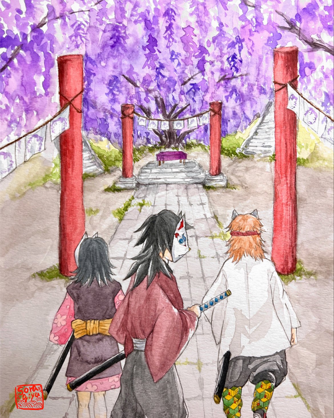 そら в X: „義勇さん🌊錆兎🐰真菰🌸 最終選別 #冨岡義勇 #錆兎