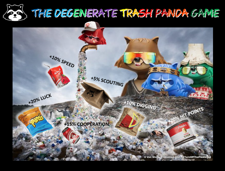 The new <a href="/DegenTrashPanda/">Trash Panda Penthouse</a> #NFT mini-game is here! @Pit_the_Panda promised us fun, hijinks &amp; game theory, so here is “Trash Trap” explained!

Also, we shed some new details on the main “Trash with Frens” game which comes out later, here’s your first peek!🧵👇#solana #solananfts
