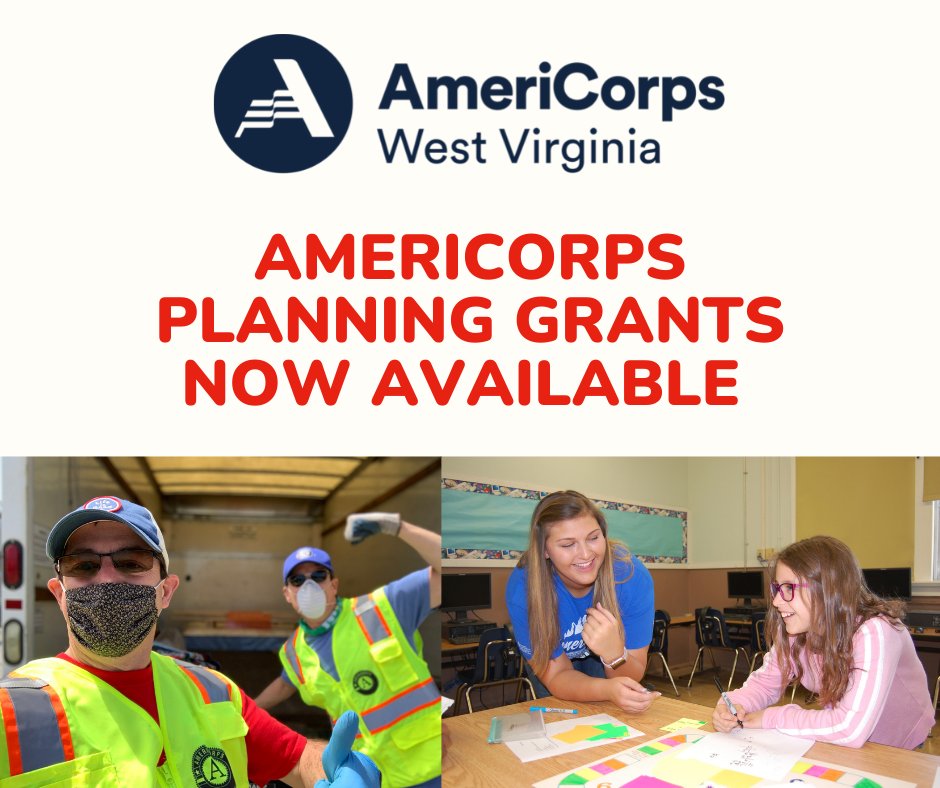 😄📣 Is your organization interested in starting an @AmeriCorps program in West Virginia? Funding is now available from Volunteer West Virginia! 🌟 Join us for a TA call on January 26th! Learn more here: volunteer.wv.gov/News/Pages/Gra…