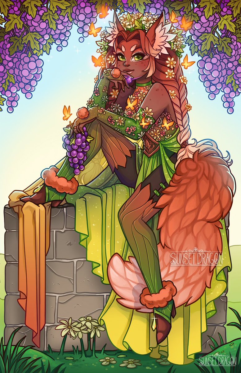 _SunsetDragon_'s tweet image. Taking part in #PortfolioDay ! My name is Kit and I like to draw fantasy worlds and fashion designs. I'm currently open for freelance projects!