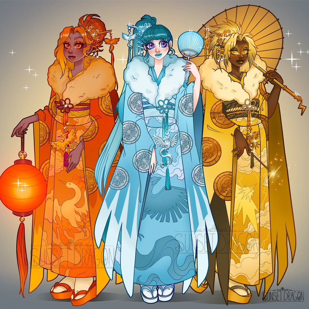 _SunsetDragon_'s tweet image. Taking part in #PortfolioDay ! My name is Kit and I like to draw fantasy worlds and fashion designs. I'm currently open for freelance projects!