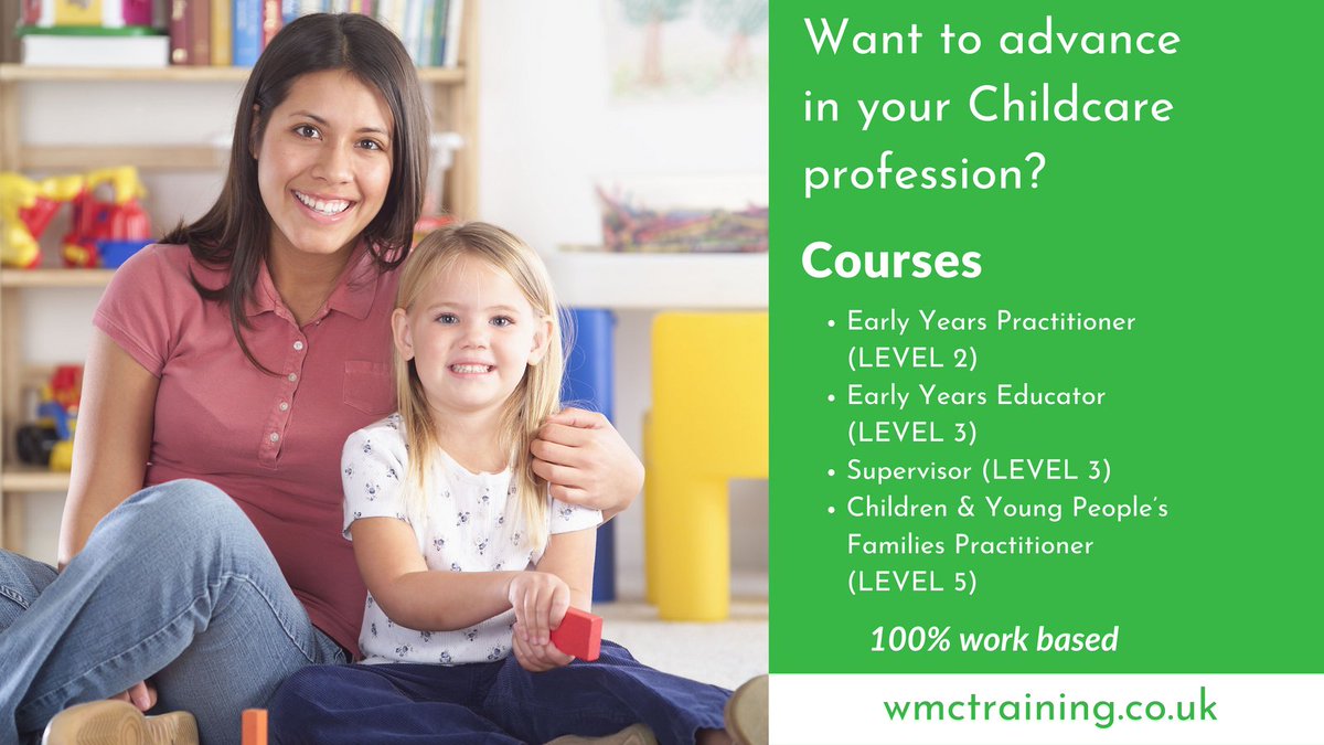 WMCTraining's tweet photo. An Early Years Practitioner works as part of a professional team ensuring the welfare and care of children under the guidance and supervision of an Early Years Educator, teacher, or other suitably qualified professional within the Early Years Workforce. https://t.co/EL42boqJSU