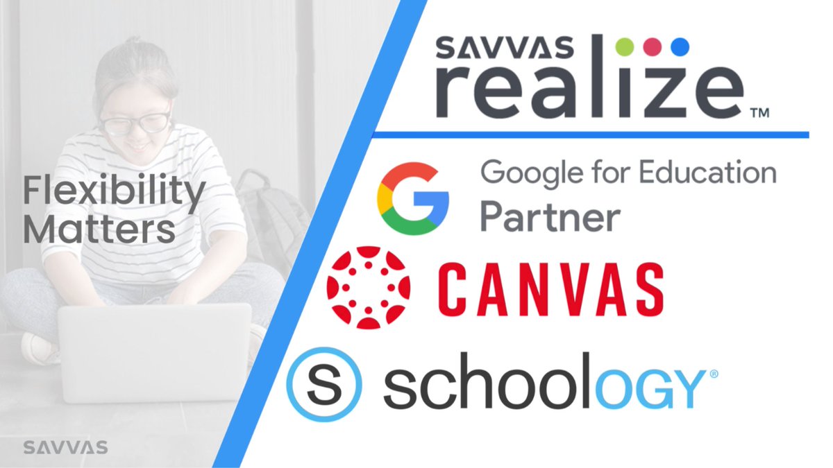 SavvasLearning's tweet photo. Flexibility Matters: Savvas Realize™ provides seamless integrations with Google Classroom, Canvas, Schoology, &amp; many other leading #edtech tools to support your digital learning system. See what's new &amp; try a free demo today: https://t.co/NYpspiImut #FETC #MovingLearningForward https://t.co/8KqxQkeuy4