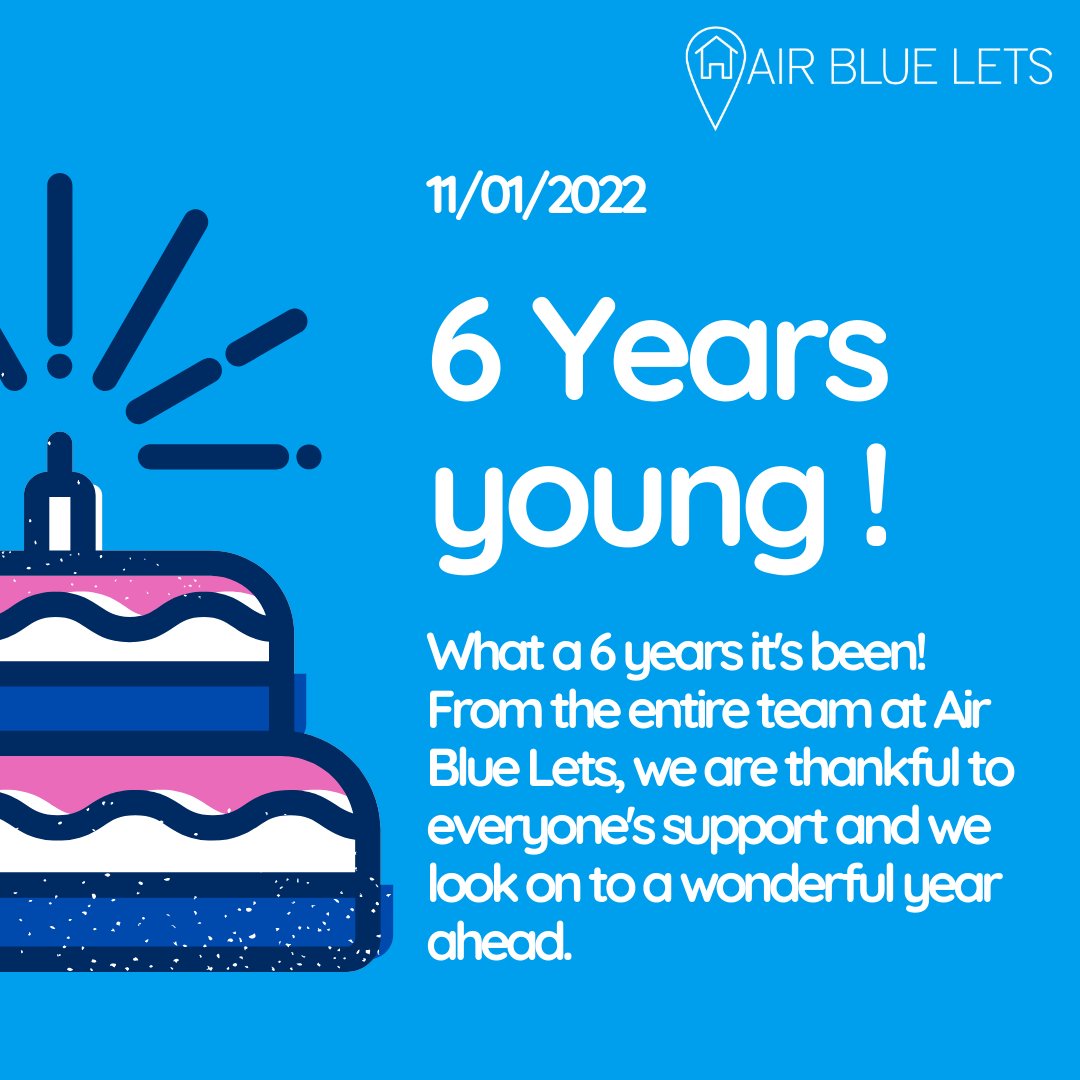 It's our birthday! Thanks for your support from the whole team here at Air Blue Lets. To another wonderful year!
:
#airbluelets #birthday #company #lettingsagency #jan11 #january #celebration #2022 #centrallondon #propertymanagement