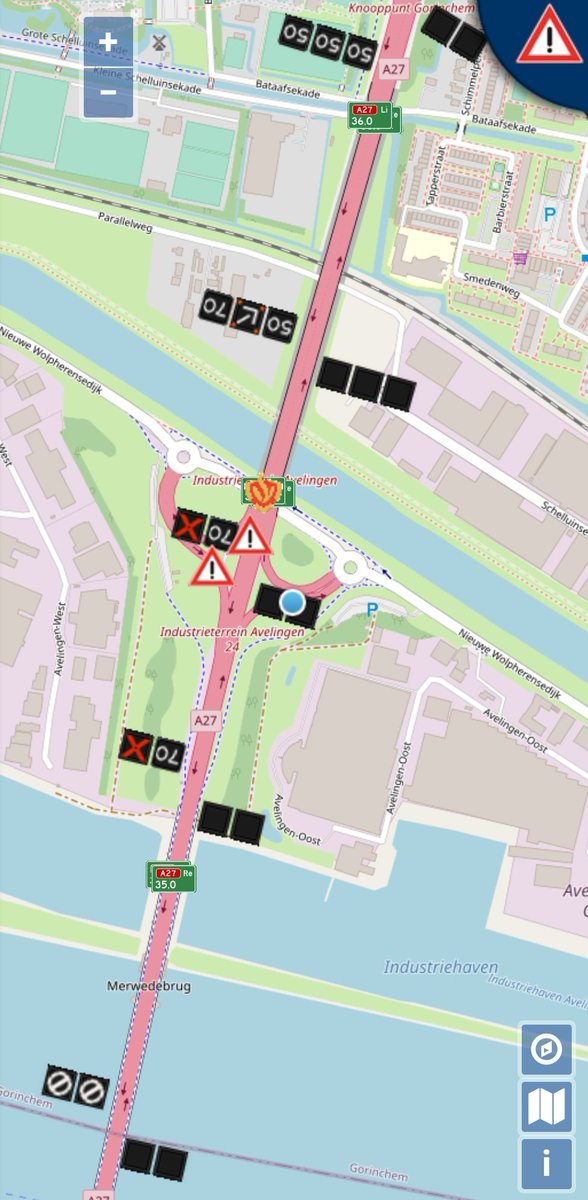 tonnieontour's tweet photo. 🚒 | Melding van voertuigbrand op de toerit #avelingen #a27 net voor de #merwedebrug, de rechterrijstrook is afgesloten in de richting van Breda. (beeld via @wegstatus) https://t.co/J0AGfJhXDt