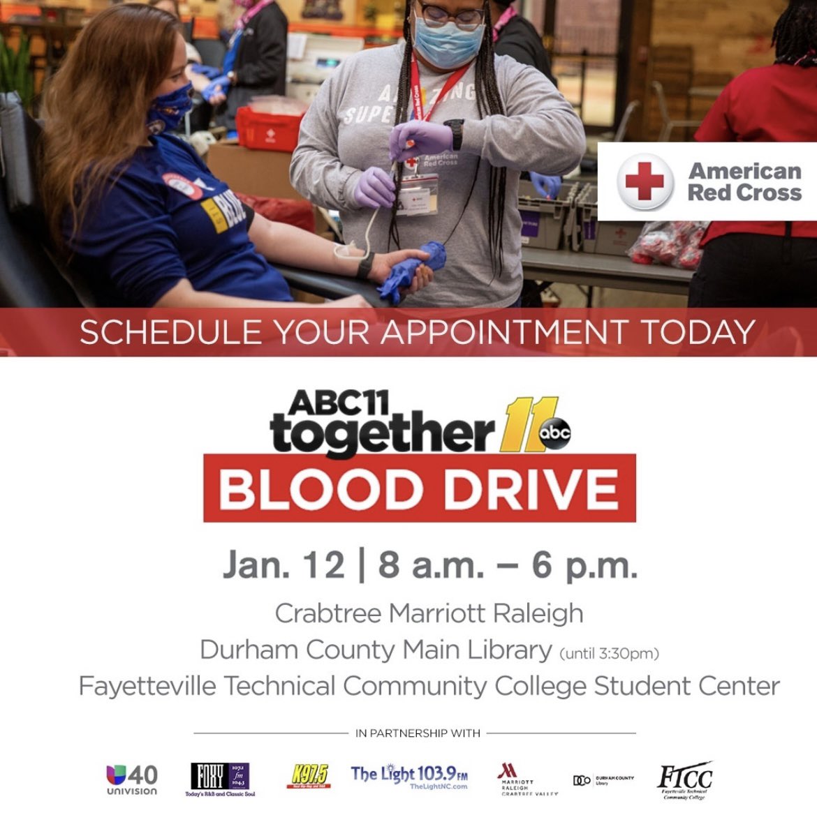 marriottraleigh's tweet photo. Partnering with @RedCross tomorrow to host the annual Blood Drive! Come by and see us! Great #Giveaways all day! #redcross #BetterTogether https://t.co/l0fLhLYT1W