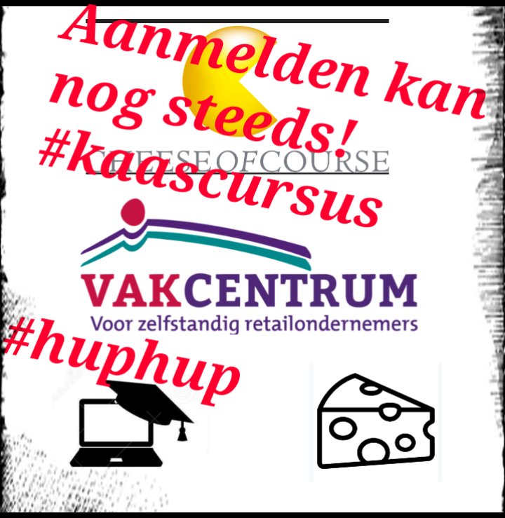 AANMELDEN KAN NOG STEEDS! *DEADLINE DONDERDAG 13 JANUARI 18.00* Basiscursus ‘Kaas Verkopen’  Cheese of Course

Motivatie en kennis van zaken leiden tot meer plezier in het werk en betere verkoopresultaten. vakcentrum.nl/paginas/openba…

Hopelijk zie ik jullie dan! 👍
🧀 Annelies