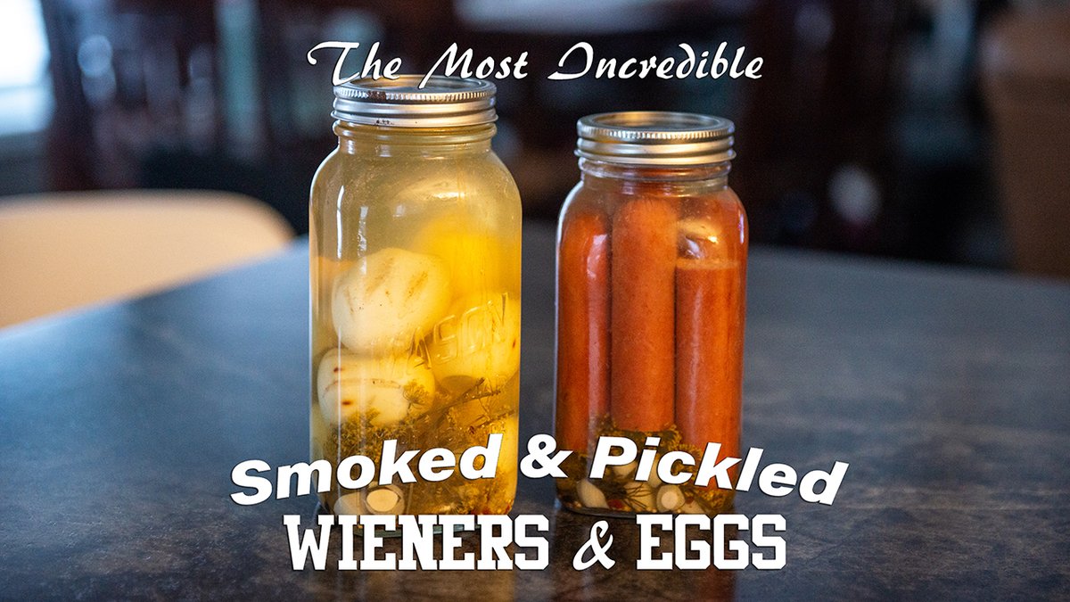 BBQJoes2's tweet photo. Man these things are awesome.  Using left over pickle brine for incredible smoked pickled wieners and eggs.  #YouTube #smokedmeat #pickledwieners #pickledeggs #smokedmeatideas
https://t.co/uJAjsaKbpm https://t.co/PiE7Xm3y0t