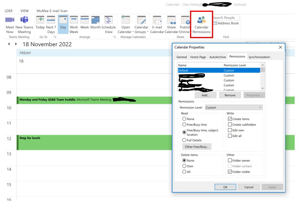 DanHarley3's tweet photo. New year, new #15s30m mission. For this one I reviewed and updated my MS Outlook calendar settings to give permission to colleagues to check my diary 

#reducefrustration #joyinwork

@laneres84 @hillock_audrey @JonathanO_QI @15s30m https://t.co/d7xVL4uqqF