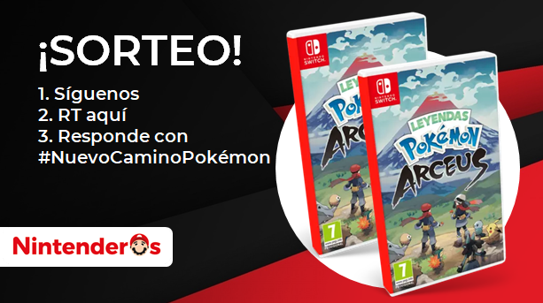 Nintenderos's tweet photo. ¡Quinto sorteo de otras 2 copias de Leyendas Pokémon: Arceus para Nintendo Switch!

1⃣ Síguenos
2⃣ RT aquí
3⃣ Responde con #NuevoCaminoPokémon + lo que más te gusta de Leyendas Pokémon: Arceus

¡Suerte! - https://t.co/xC0t9dFJvv https://t.co/HS7gayHDY8
