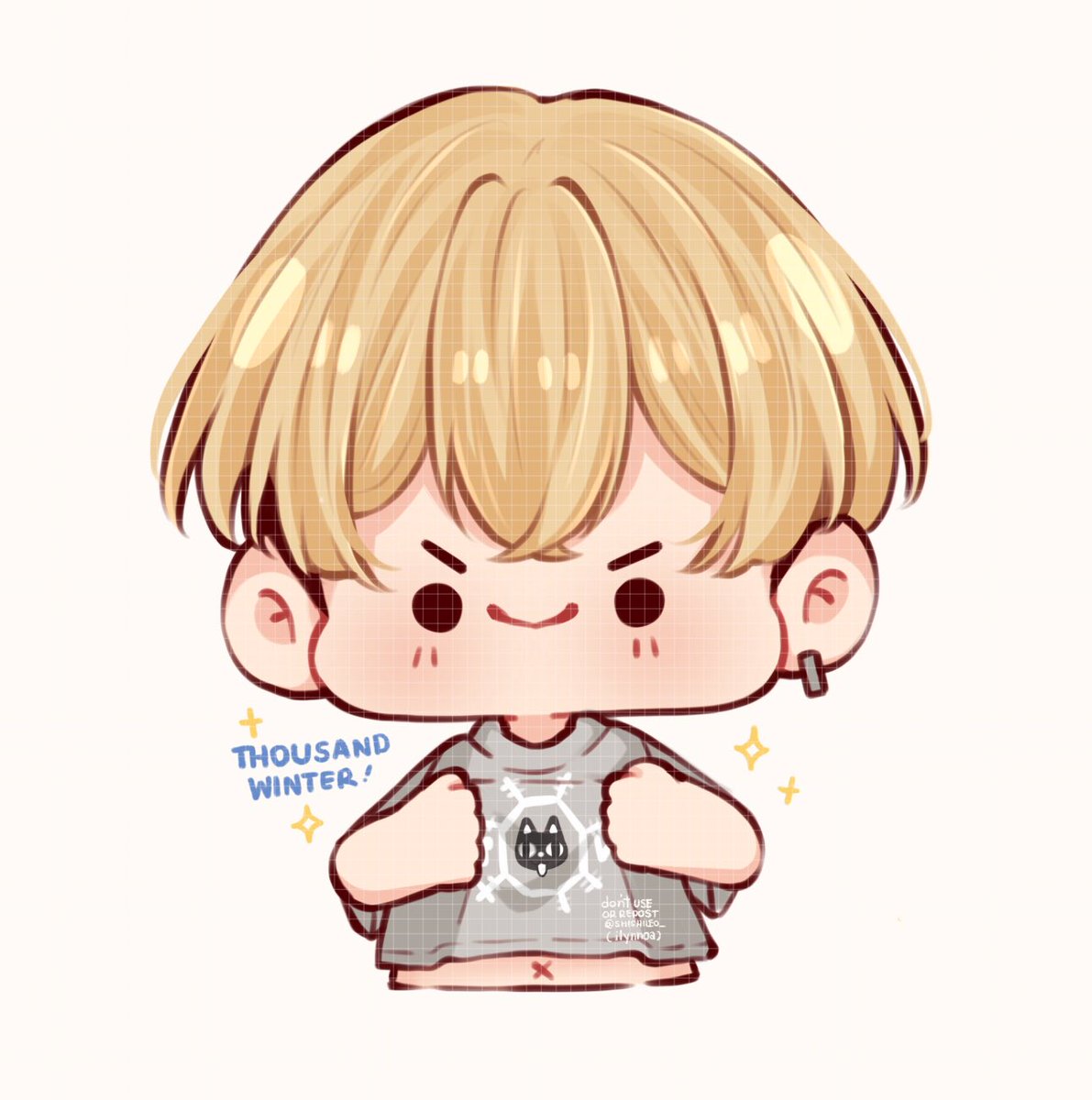 1boy solo male focus blonde hair white background earrings shirt  illustration images