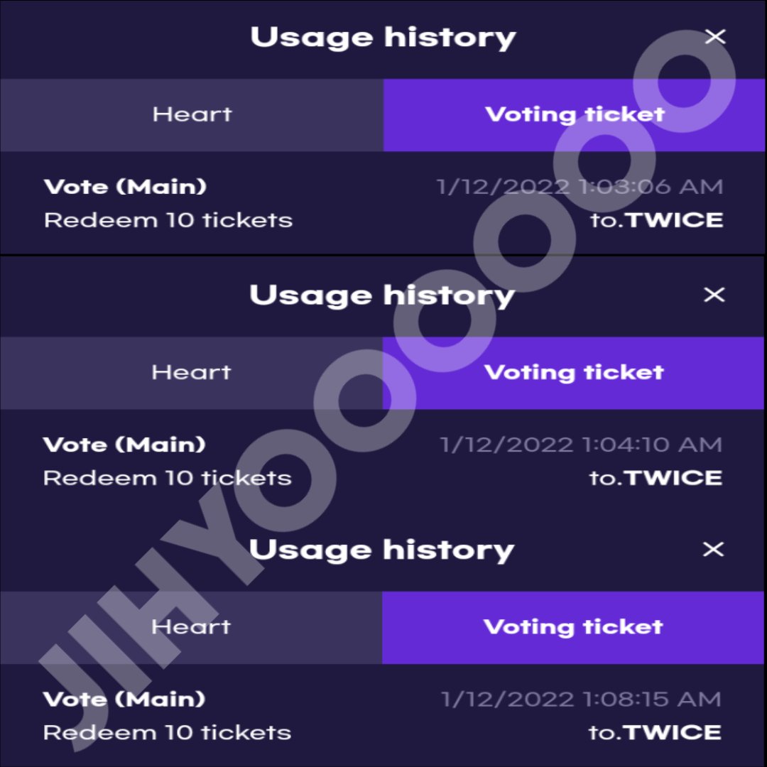 Jihyooooooo_'s tweet photo. Voted 130 tickets for #TWICE 

thanks for the Tix @weak4twice 

#OMVTProofs https://t.co/Jwe4GWDVqA https://t.co/r9laCcYKUz