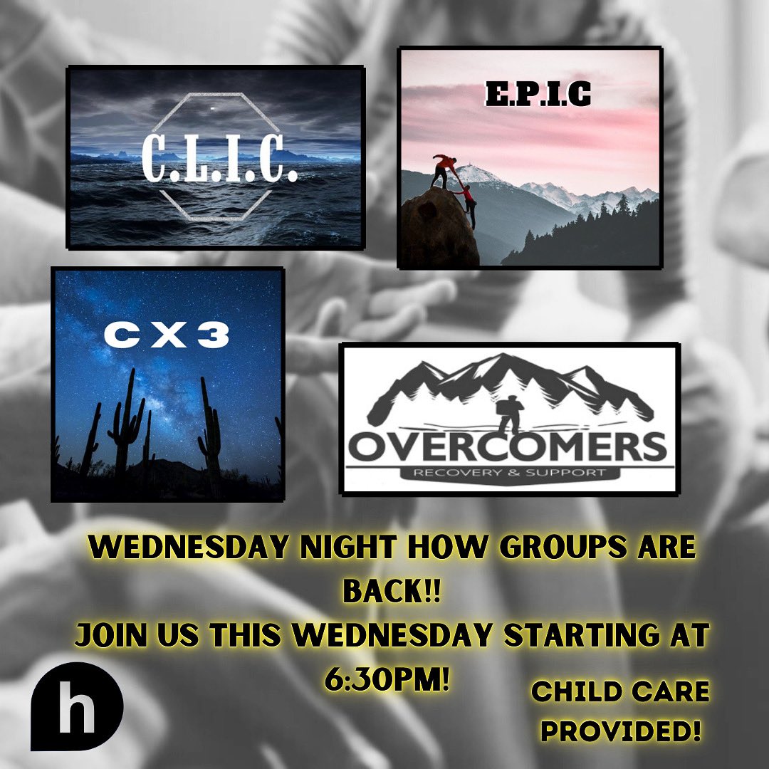 We are SO EXCITED to see everyone again for HOWgroups!! Starting tomorrow at 6:30pm come learn God’s word and fellowship with brothers and sisters in Christ, there’s a group for everyone!! To learn more about our different HOWgroups visit howchurch.net